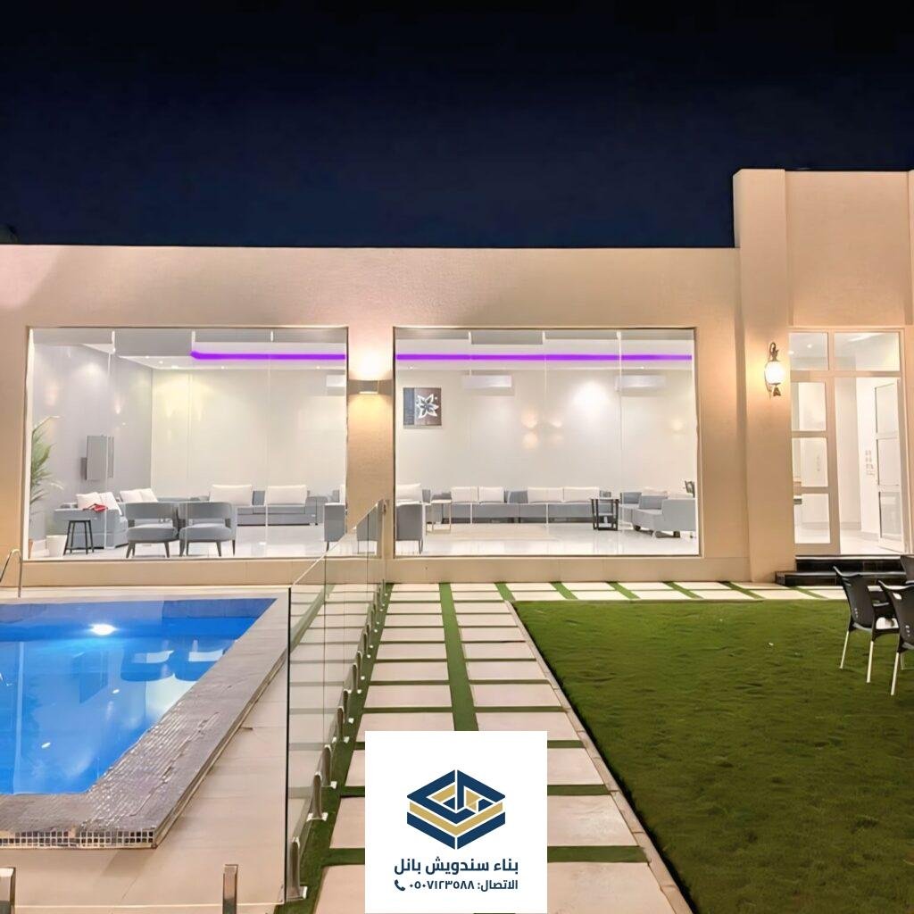 بناء مجالس وملاحق سندوتش بانل اسمنت بورد الرياض قبل وبعد